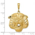 thumbnail image 2 of 10k Yellow Gold Solid Polished Tigers Head Charm 35x26mm Wide Pendant Necklace for Women - 7.5 Grams, 2 of 2