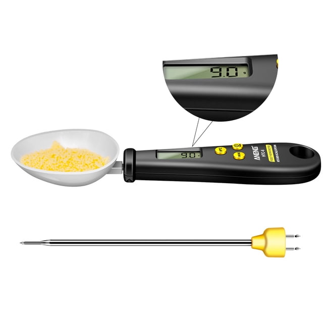 Termómetro Digital DQrwqpou para Alimentos Con Escala Cuchara 2 en 1 negro