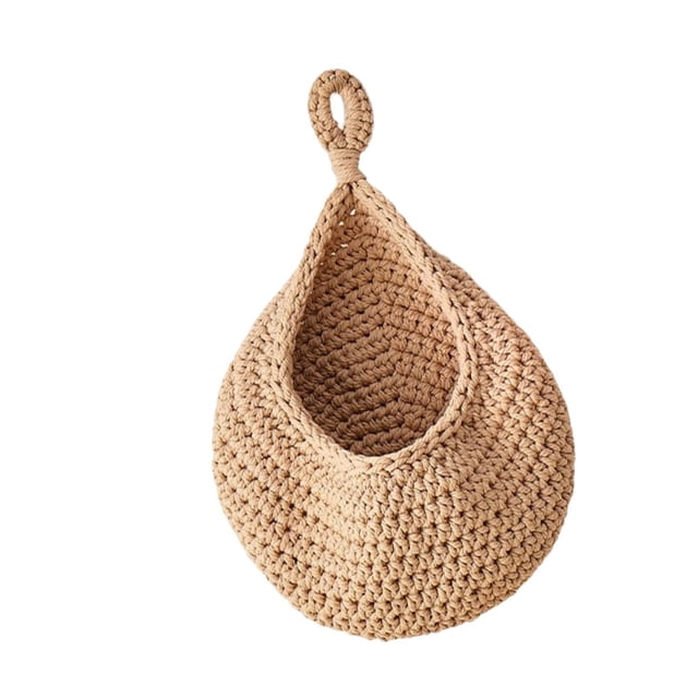 Cesta de frutas colgante de pared con forma de gota, macetero de pared tejido, decoración de pared bohemia para cocina, restaurante, habitación del 28cm x 35cm