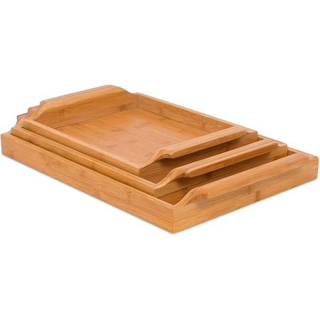 

BirdRock Home Bamboo Wood Breakfast Bed Trays - Set of 3