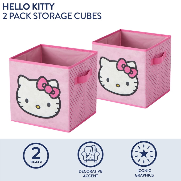 Sanrio Hello Kitty Kids' 2-Pack Printed Storage Cubes, 10