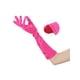 thumbnail image 3 of GUANTES LARGOS DE SATÉN BRILLANTE PARA MUJERES INSPIRADOS EN CHIC, CON PLIEGUES, DE DEDO COMPLETO, TAMAÑO ÚNICO, ROSA FUERTE, 3 of 6