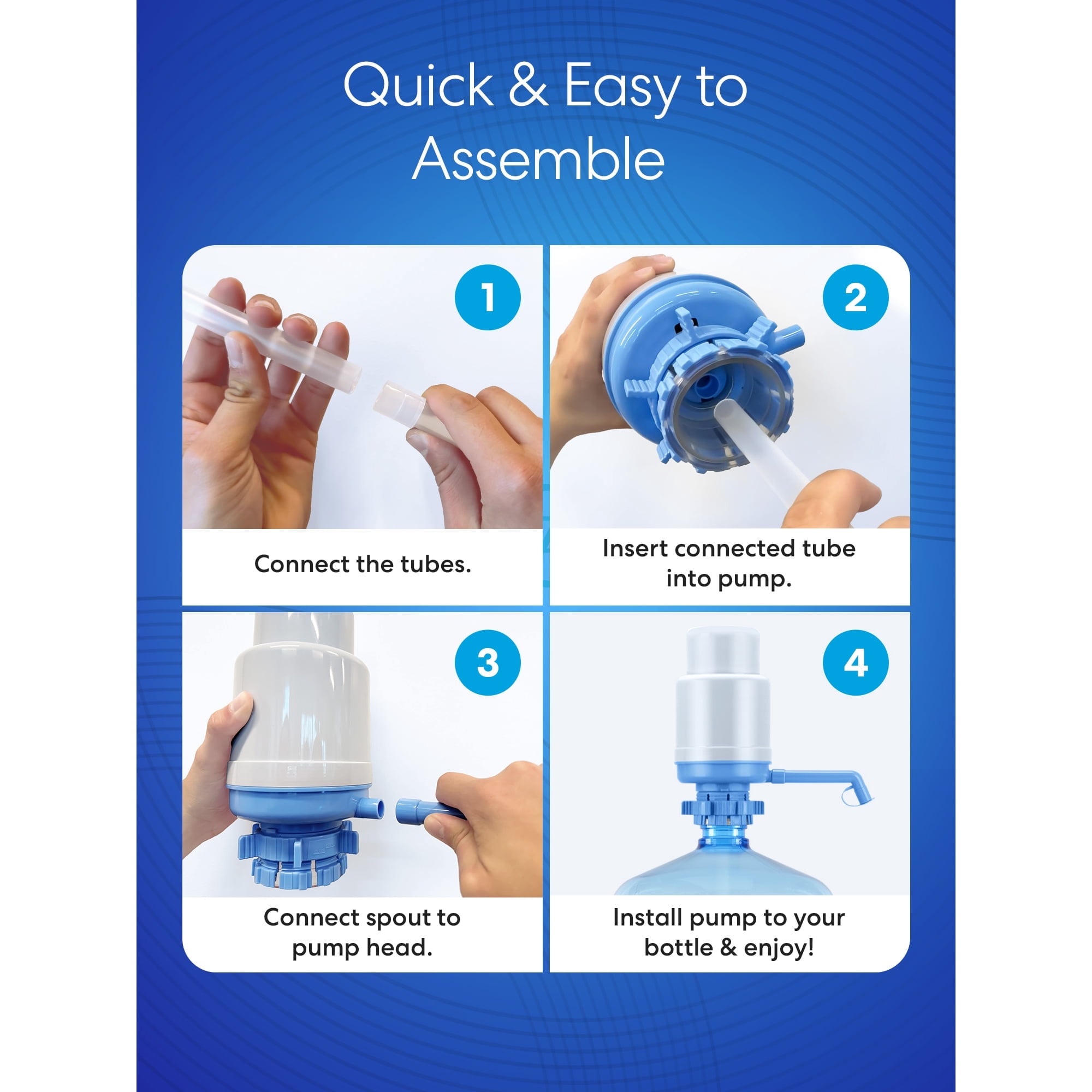 Brio Universal 5 Gallon Manual Beverage Water Pump Made of Sturdy Plastic, Blue