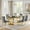 Gold Black Table & Gold Gray Chair, variant on 70" Glass Dining Table Set for 4, Tempered Glass Table with Double-G Stainless Steel Base, Velvet Chairs, Luxury Modern Dining Room Furniture