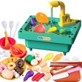 thumbnail image 1 of Juego de juguetes de fregadero de cocina Warkul - 39 piezas con sistema de ciclo de agua - Juego de simulación seguro y divertido para niños y niñas, 1 of 8