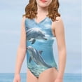 thumbnail image 4 of Maillot de Bain une Pièce pour Filles 3-14 Col en V Maillot Sans Manches, 4 of 5
