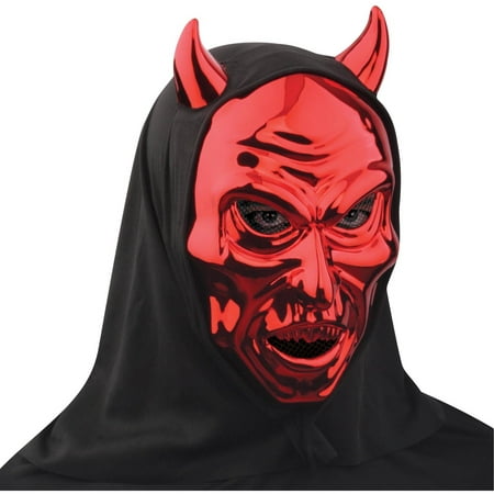 Metallic Red Devil Demon Mask Halloween Accessory