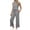 Gray, variant on Vivianyo HD Women's 2-Piece Casual Outfit, Sleeveless Mock Neck Top and Wide Leg Pants Loungewear Set, Women's Beige, Sizes S-2XL