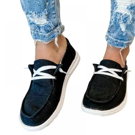 

PRAETER Women s Casual Breathable Canvas Shoes Fashion Single Shoes