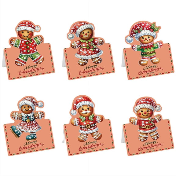 DIY Diamond Art Christmas Greeting Card Kit, Rhinestone Painting Postcards for Holiday & Birthday Gifts, Arts & Crafts Thank You Cards for Christmas