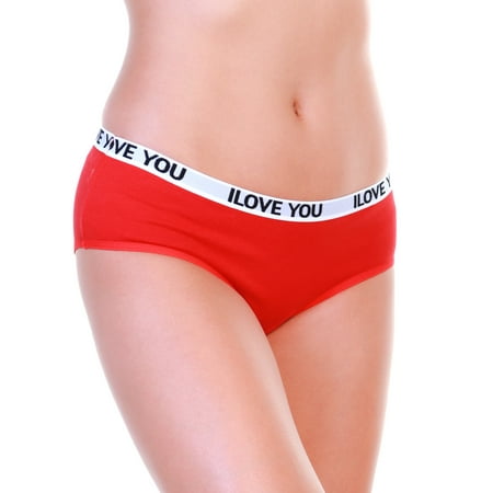 

Angelina Cotton Hiphugger Panties with an I Love You Waistband (6-Pack)