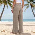 thumbnail image 6 of DHFJKG Wide Leg Pants For Women Casual Summer Loose Fit Drawstring Waist Lightweight Plain Palazzo Pants, 6 of 8