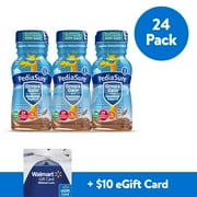 PediaSure Grow & Gain Kids’ Nutritional Shake, with Protein, DHA, and Vitamins & Minerals, Chocolate, 8 fl oz, 24-Count with complimentary $10 eGift Card