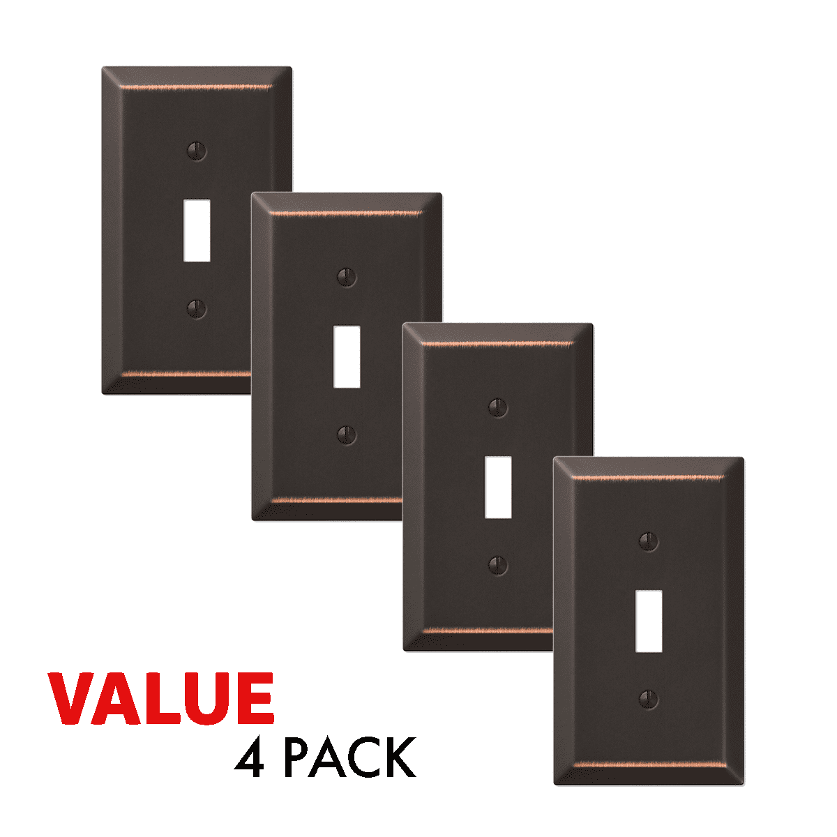 Value 4-Pack Toggle Light Switch Wall Plate Decorative, Oil Rubbed