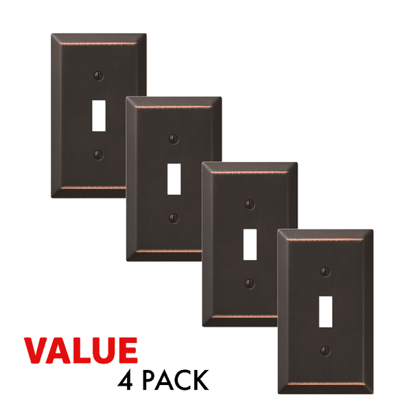 Value 4 Pack Toggle Light Switch Wall Plate Decorative Oil Rubbed Bronze Com - Elumina Wall Plate Aged Bronze