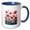 Blue/White, variant on 3drose, Red and Pink Poppies Cut Out, 11oz Two-tone Yellow Mug