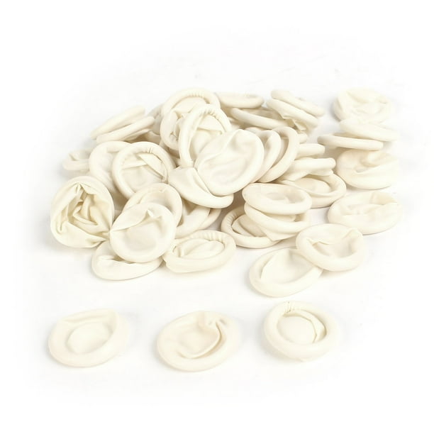 Unique Bargains 50 x Off White Latex Working Finger Cots Tips Covers