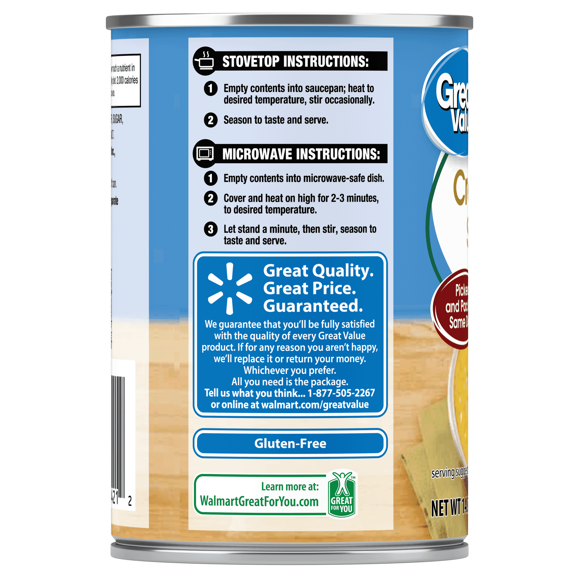 Great Value Canned Cream Style Sweet Corn, 14.75 oz Aluminum Can