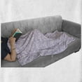 thumbnail image 5 of Floral Soft Flannel Fleece Blanket, Swirly Blossoming Spring Bouquets Branches Botanical Garden Pastel Yard Spring, Cozy Plush for Indoor and Outdoor Use, 50" x 60", Lilac and White, by Ambesonne, 5 of 5