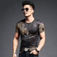 thumbnail image 2 of Camiseta de hombre para gimnasio con motociclista, ropa bordada, top gráfico, ropa de calle, camisetas para hombre con músculos, ajustadas, de secado rápido, lisas y suaves, 2 of 5