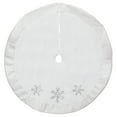 thumbnail image 2 of Northlight 48" White and Silver Embroidered Sequin Snowflakes Tree Skirt, 2 of 3