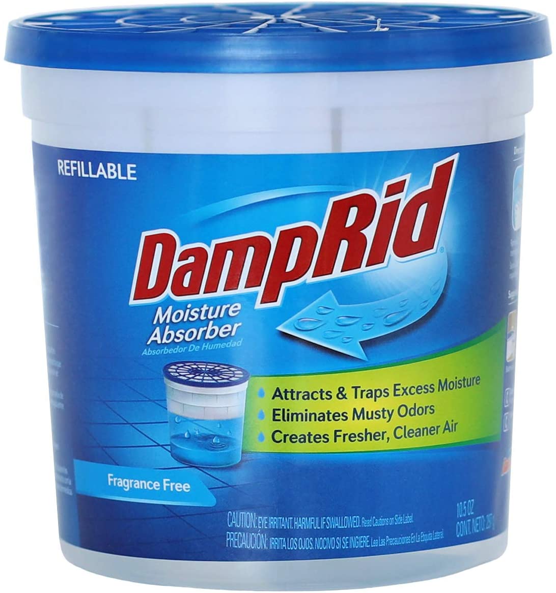 DampRid FG01K Refillable Moisture Absorber, Fragrance Free, 10.5Ounce