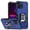 Blue, variant on For iPhone 15 OPTIMUM Magnetic Ring Stand Hybrid Case Cover - Dark Purple
