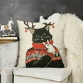 thumbnail image 2 of SHANXI Merry Christmas Cat Throw Pillow Cover,  Winter Holiday Cushion Case Decoration for Sofa Couch 20x20in, 2 of 5