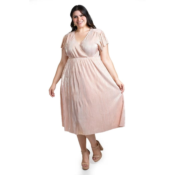 Vestido plisado Roman Fashion Rosa 38