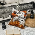 thumbnail image 6 of Sm:)e Trick or Treat Ghost Pumpkin Bat Cross Halloween Pillow Covers 18x18 Inch Set of 2, Cushion Covers for Sofa Home Decor, 6 of 6