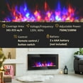 36" 1500W Electric WallMounted Fireplace with Flame Effect, 7