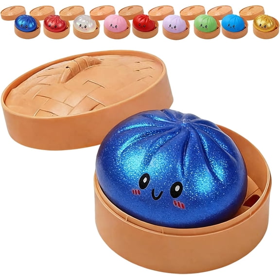 2026 Upgrade Glitter Dumpling Squishy Box,Squishy Dumpling,Anxiety Relief Fidget