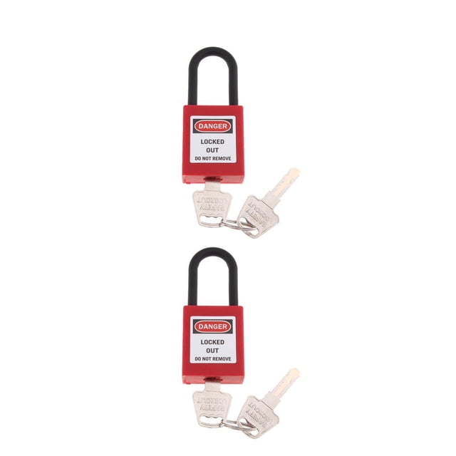 2x de Seguridad, Bloqueo Y Etiquetado, Llaves , Espacio Libre para El Grillete de 1,5 ", Rojo