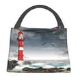 thumbnail image 2 of Vsdgher 3d Lighthouse in the Surf Print Insulated Reusable Bags with Sturdy Zipper and Handles, Foldable Totes for Hot or Cold Food Bring or Delivery, 2 of 8