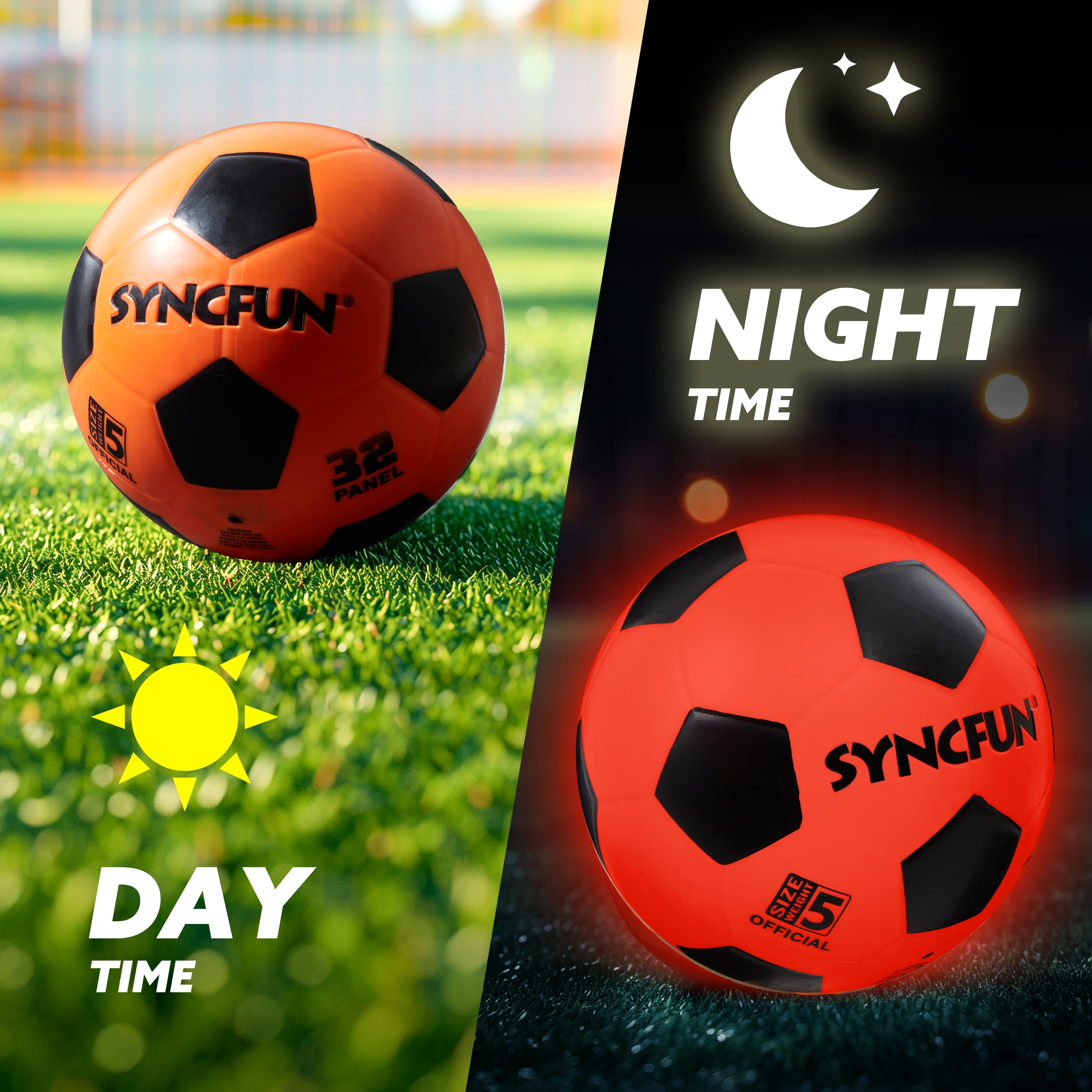 Glow in The Dark Soccer Ball Light Up LED Soccer Ball Gifts for Teen Boy Birthday Outdoor Games for Evening Play Toys for Kids Boys Ages 3 Old and up, Official Size 5