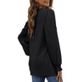 thumbnail image 3 of UVN Long Sleeve Shirts for Women Blouse Casual Puff Sleeve Crewneck Fall Shirt Tunic Tops, 3 of 9