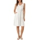 thumbnail image 1 of INSPIRE CHIC Vestido sin mangas midi de lunares con escote en V y cintura ajustable XS Blanco, 1 of 7