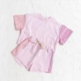 thumbnail image 2 of KPOPLK Toddler Baby Girl Summer Clothes Outfit Cute Heart Print T Shirt Top Short Set Infant Girl Clothes 4-15 Years Size 2-3 Years,Pink, 2 of 4