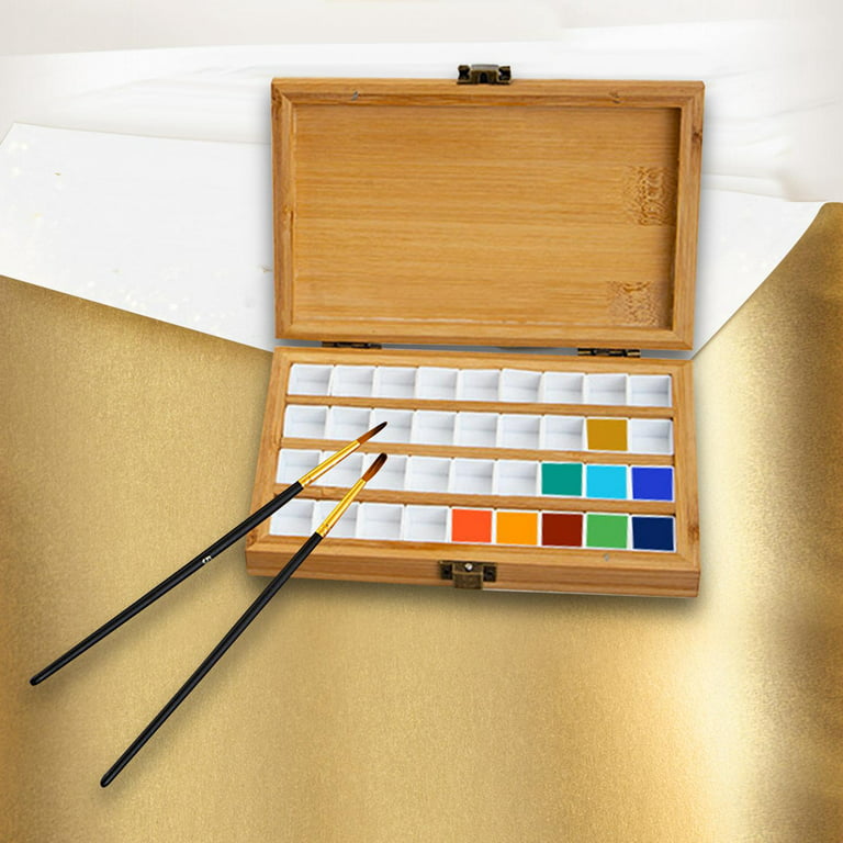 Multifunction Empty Bamboo Paint Palette Color Mixing Tray Wooden Art  Watercolor Paint Box Wood Palette Tray for Kids Artist Students Office 36  Grids