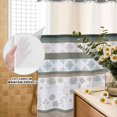 thumbnail image 3 of No Hook Shower Curtain, Brown Geometric Shower Curtains for Bathroom with See Through Top Window, Stripes Boho Spring Flowers Pastoral Country Waterproof & Washable Bath Curtain Standard 72"x72", 3 of 9