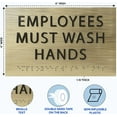 thumbnail image 2 of ADA CENTRAL SIGNS - 6" X4" Employees Must Wash Hands Sign - ADA Compliant Tactile Graphics Grade 2 Braille Text Restroom Sign| Safety Informative Wall Signs for Offices, Businesses, and Restaurants, 2 of 7