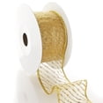 thumbnail image 4 of Ribbon Traditions Metallic Banded Edge Sheer Diagonal Wired Ribbon 2 1/2" by 10 Yards - Gold, 4 of 4