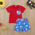 thumbnail image 5 of TOWED22 Infant Toddler Baby Boy 4th of July Clothes Flag Star Print T-Shirt Tops and Shorts 0-5T(Red,3-4 Y), 5 of 9