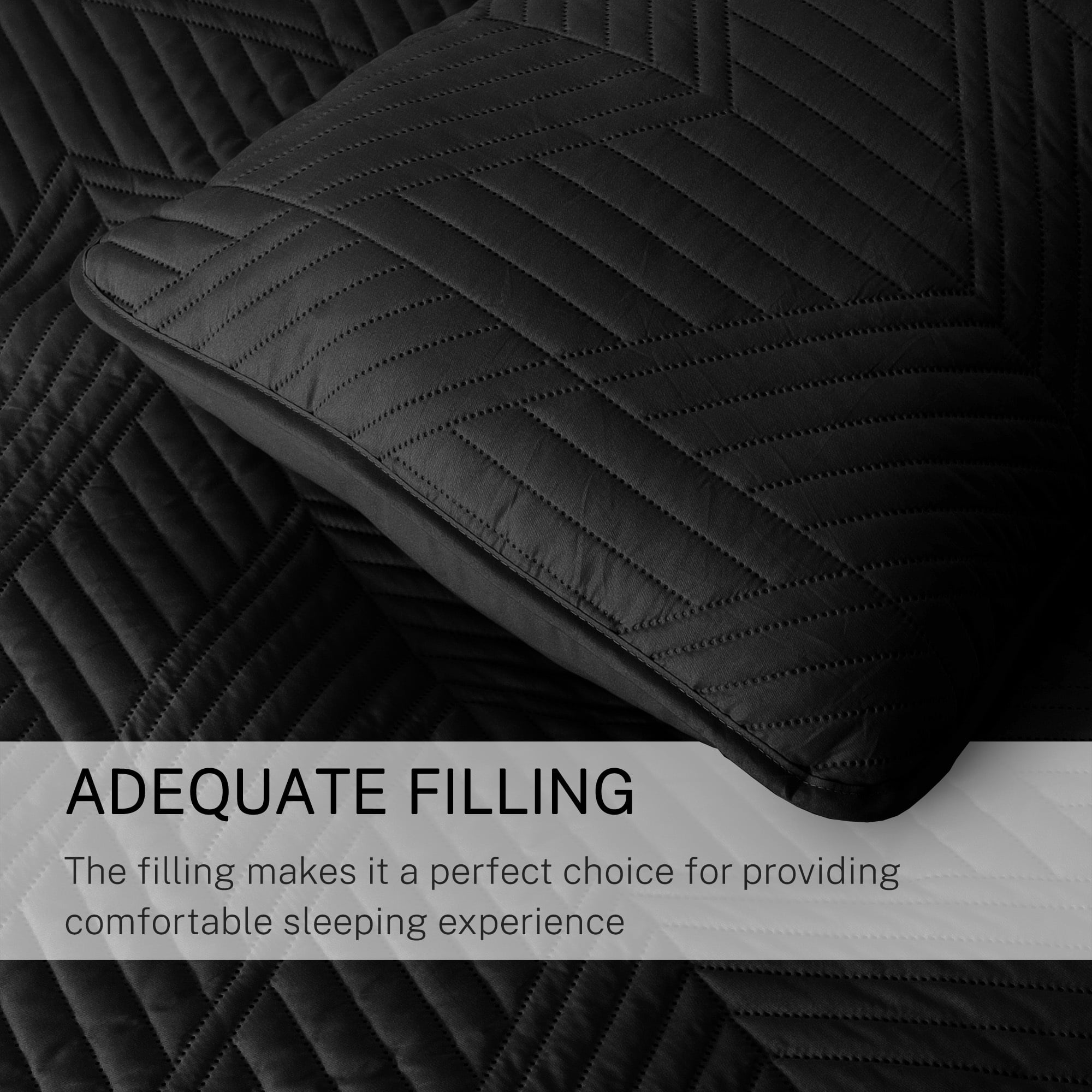 Exclusivo Mezcla Ultrasonic Full Queen Quilt Bedding Set, Lightweight Black Bedspreads Soft Modern Geometric Coverlet Set