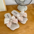 thumbnail image 2 of SERTG Kids Shoes Summer Pearl and Bow Leather Flops Indoor Slippers Versatile Sweet Casual Beach Sandals for Girls Daily Wear and Outdoor Play Comfortable Footwear for Warm Weather(Beige#1,7-8 Years), 2 of 4