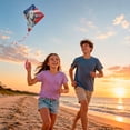 thumbnail image 3 of Wicked Ready 2 Fly Kites American Franklin Pop-Up Ripstop Fabric Diamond Kite for Children Ages 8 and Up, 3 of 9