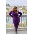 thumbnail image 3 of TIYOMI Women's Plus Size Thermal Underwear Suits 3X Purple Crewneck Thermal Shirts Long Johns Fleece Lined Base Layer Top and Bottom Sets Loose Fit Fall Winter Pajama, 2-Pack 3XL 22W 24W, 3 of 5