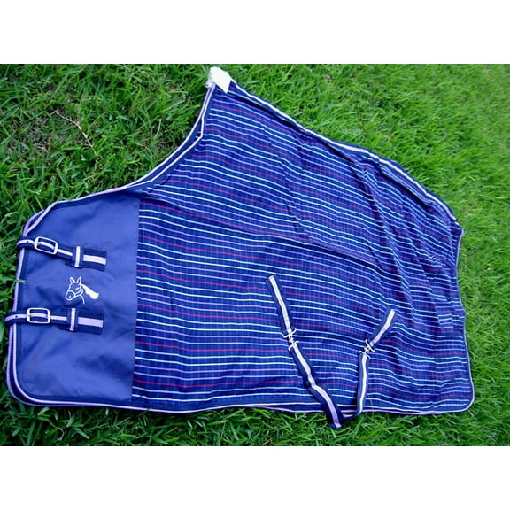 74" Horse Cotton Sheet Blanket Rug Summer Spring Navy 5324