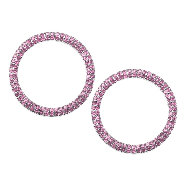 Cubierta Universal para Botón de Inicio y Parada del Motor del Automóvil, Anillo de Etiqueta de Botón de Inicio con Un Solo Clic de Cristal de Imitación Rosa, 2 Pcs