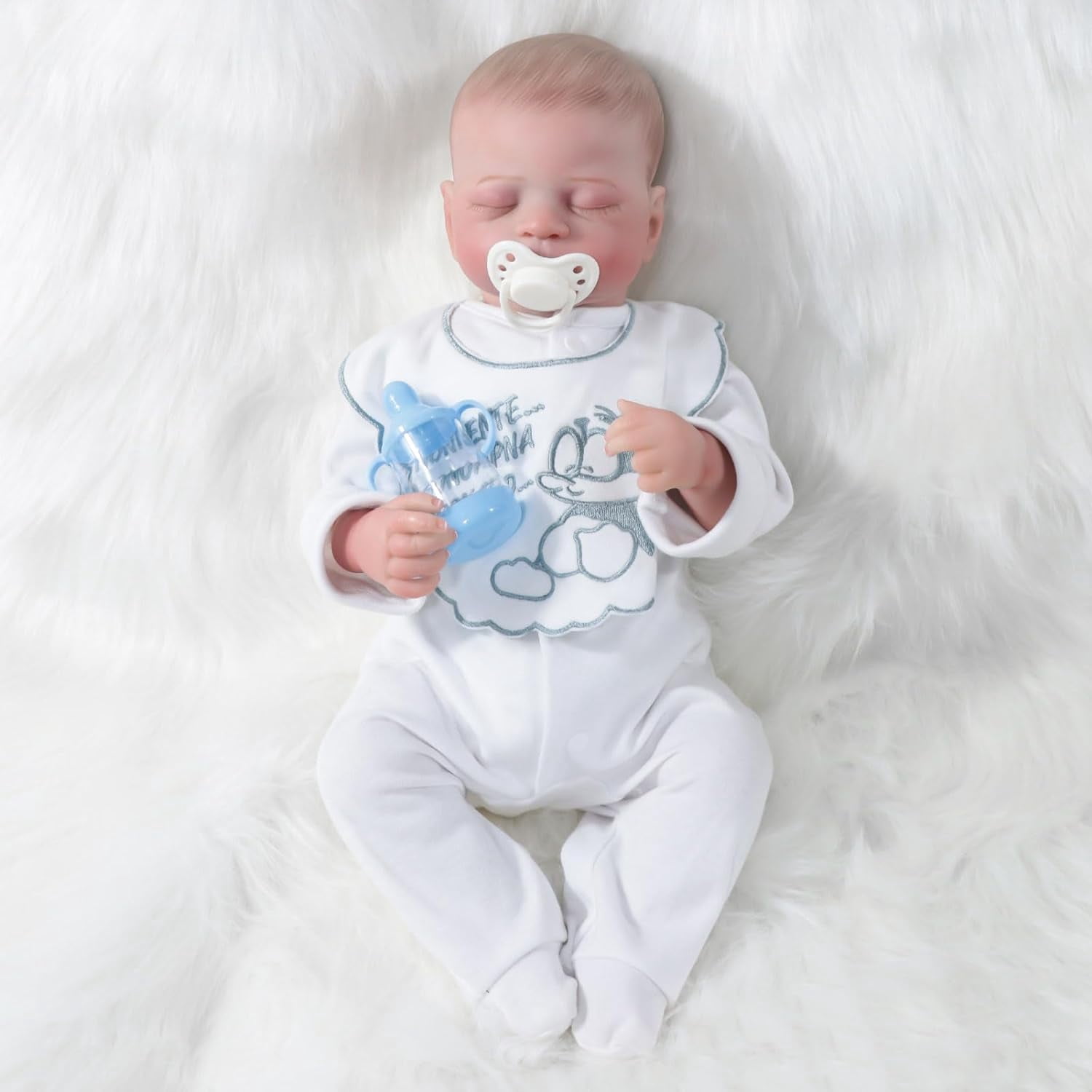 JRLCGYP Realistic Reborn Baby Dolls Girl - 18 inch Lifelike Newborn Boy Dolls Soft Weighted Body, Real Life Sleeping Dolls Gift Set for Kids 3+
